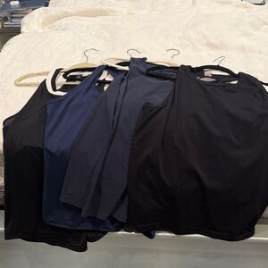 Lot of 2 navy and 2 black Adidas, Zella, HBC, ON, Tank Tops L